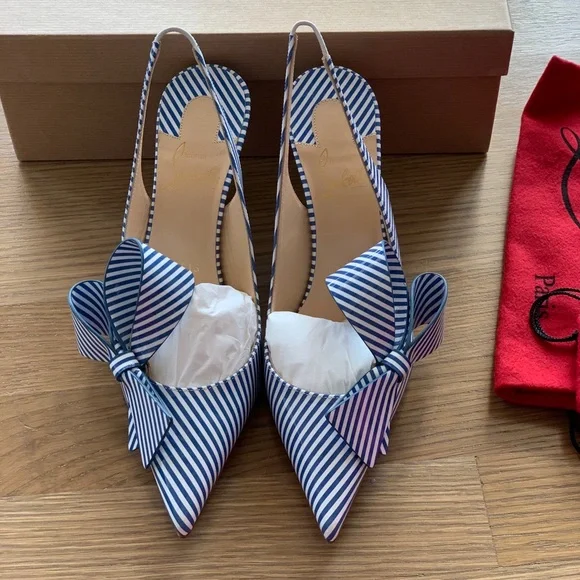 SOLD Christian Louboutin Clare Nodo Striped Side-Bow - Picture 9 of 12